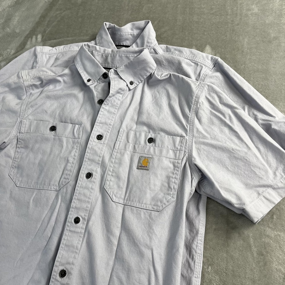 Carhartt Shirt Bundle Mens S Blue Short Sleeve Button Down Rugged Flex Workwear